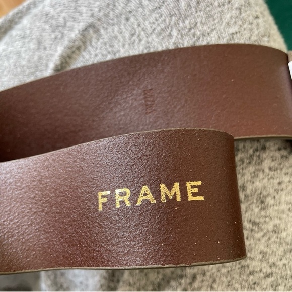 Frame Cargo Green Suede Gold Hardware Adjustable O Ring Belt LWBT0065 Sz Medium - Picture 10 of 10